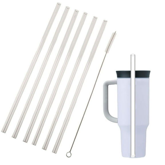 6 Pack Glass Straws For Owala 40 Oz Tumbler Drinking Cup Straws Drinking Cup Straw Replacements Kitchen Dining Bar Straws