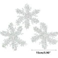 thumbnail image 1 of 6-Pack Glitter Snowflake Ornaments - Shatterproof Christmas Tree Decorations with Pre-Punched Holes for Hanging/Garlands (White Winter Wonderland Theme), 1 of 3