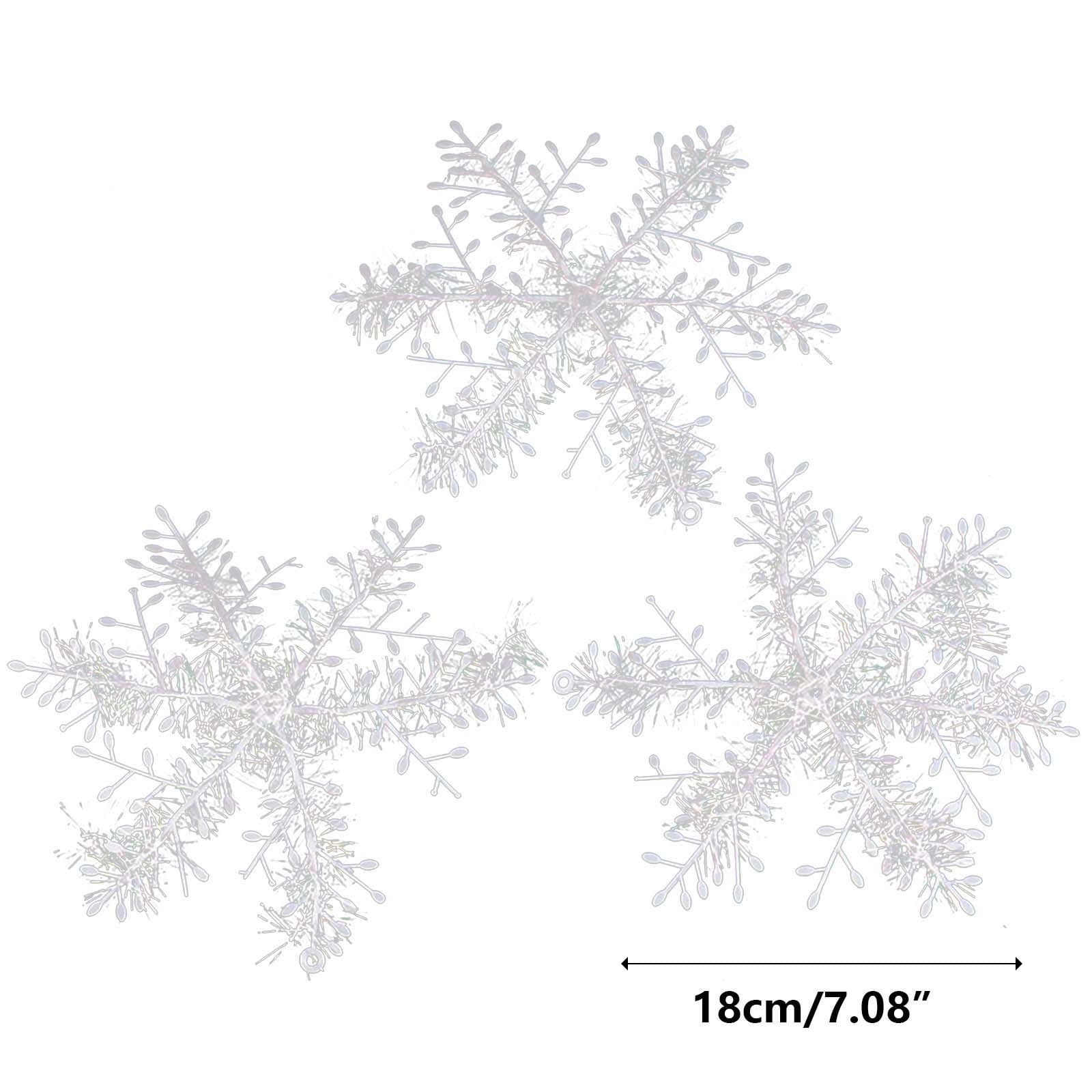 6-Pack Glitter Snowflake Ornaments - Shatterproof Christmas Tree ...