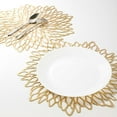 thumbnail image 1 of 6-Pack Gold PVC Placemats ,Reversible Hollow out Design Table Chargers for Dining Table Settings (15inch), 1 of 11