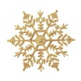 thumbnail image 1 of 6 Pack Gold Snowflake Ornaments Plastic Glitter Snow Flakes Ornaments for Winter Christmas Tree Decorations Size Varies Craft Snowflakes, 1 of 9