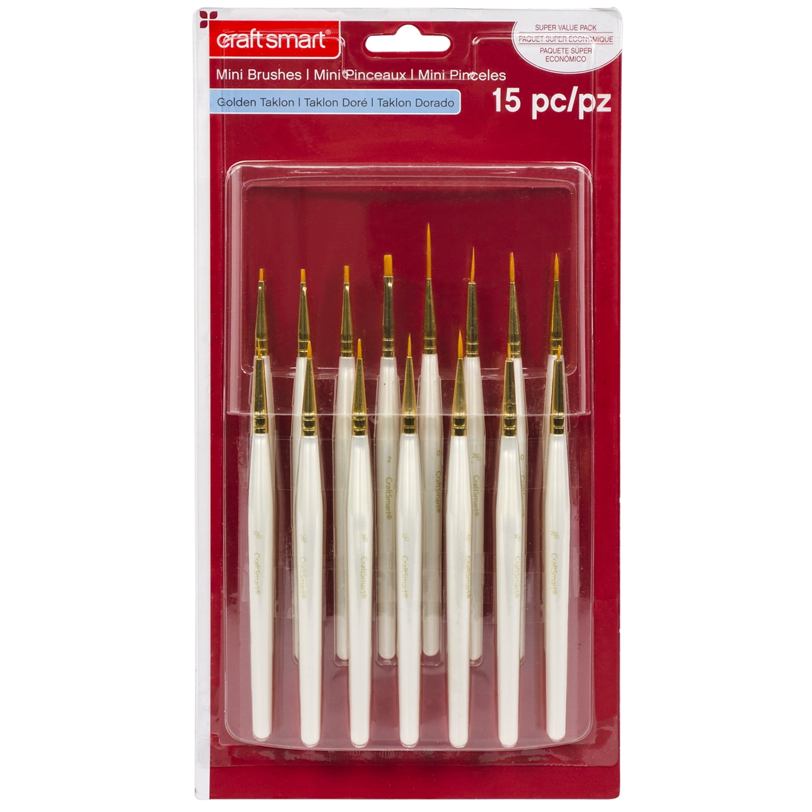 Craft Smart Golden Taklon Mini Paintbrush Pack