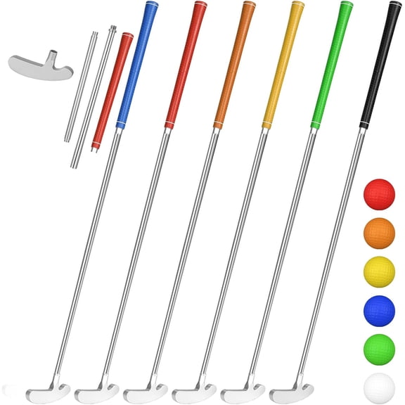 6 Pack Golf Putter for Right Handed/Left Handed Golfers, Mini Dual Purpose Golf Putter Detachable Set with 6 Balls, for Men Women Indoor and Outdoor Use, 34 Inch
