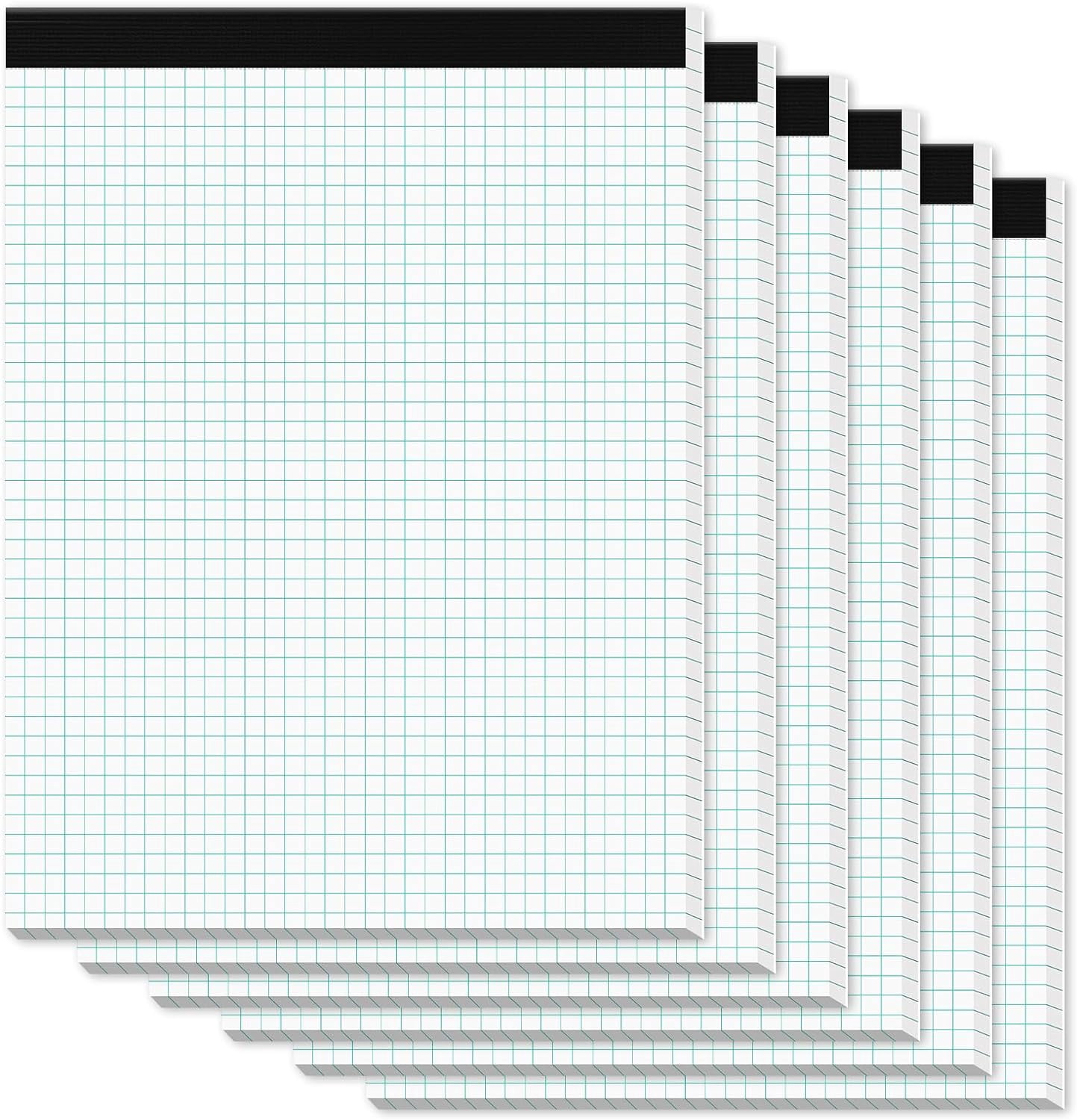 Quading Sheets 6 Pack Graph Paper Pads, 8.5 x 11 Inches, 4x4 Blue Quad Grid, 30 Sheets ...