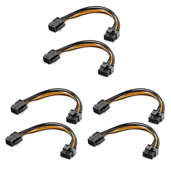 6 Pack Graphics Card 6 Pin to 8 Pin PCIe Adapter Power Cable (GPU Video Graphics Card Power Cable) 7.8 Inch