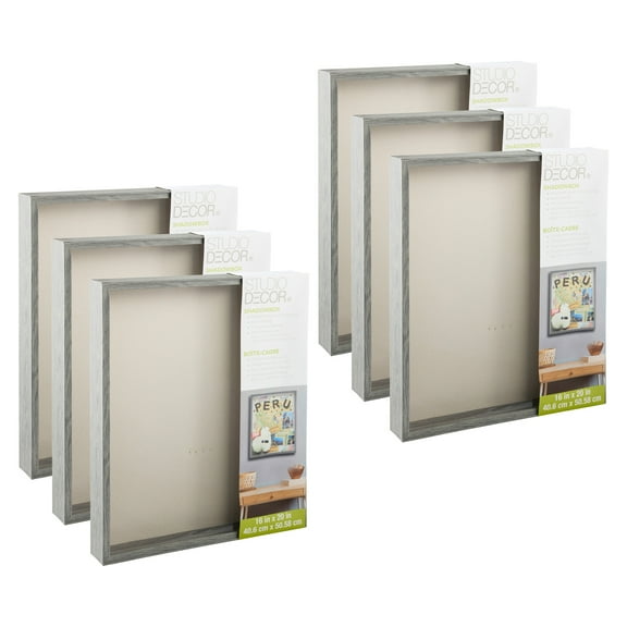 6 Pack: Gray 16" x 20" Shadowbox by Studio Decor