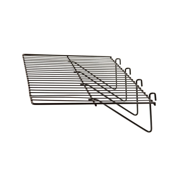 6-Pack Gridwall Display Shelves, Heavy Duty 12" x 23.5" Wire Shelf Accessories for Grid Panel Clothing Display Racks, Scratch-Resistant Black Finish