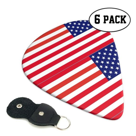 6 Pack Guitar Picks Plectrums America Flag Patriotic Guitar Pick Guitar Picks for Women Men Beginner Guitar Palyers