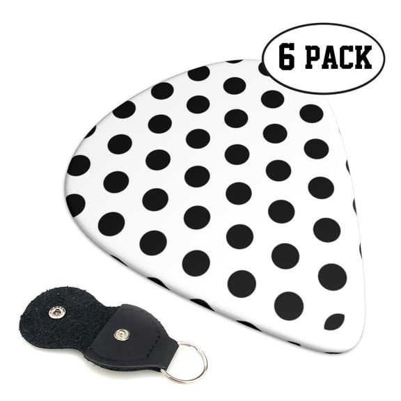 6 Pack Guitar Picks Plectrums Black Polka Dot Pattern Guitar Pick Guitar Picks for Women Men Beginner Guitar Palyers