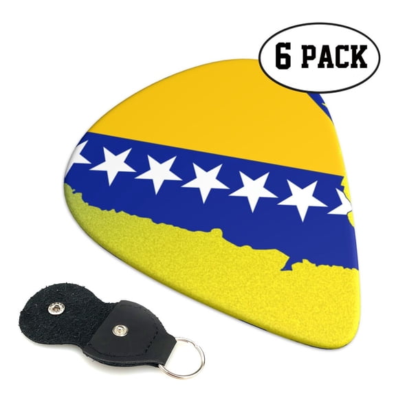 6 Pack Guitar Picks Plectrums Bosnian Map Flag Guitar Pick Guitar Picks for Women Men Beginner Guitar Palyers