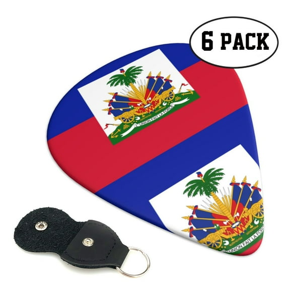 6 Pack Guitar Picks Plectrums Haitian Flag Guitar Pick Guitar Picks for Women Men Beginner Guitar Palyers