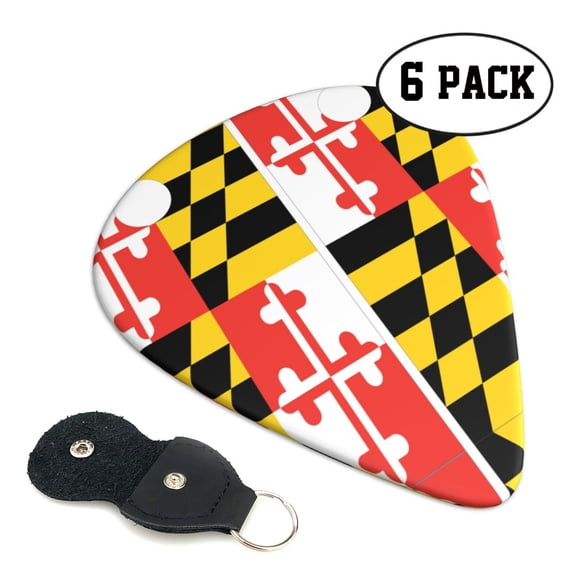 6 Pack Guitar Picks Plectrums Maryland Flag Guitar Pick Guitar Picks for Women Men Beginner Guitar Palyers