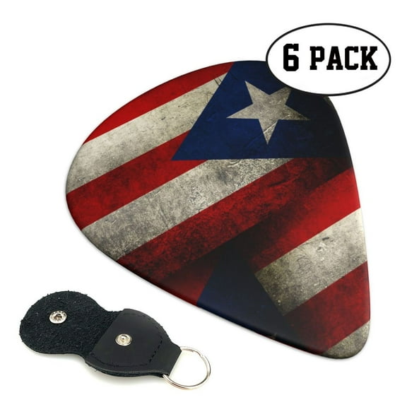 6 Pack Guitar Picks Plectrums Retro Puerto-Rico-Flag Guitar Pick Guitar Picks for Women Men Beginner Guitar Palyers