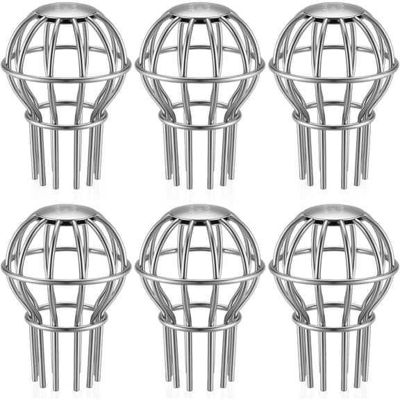 6 Pack Gutter Guard 2 Inch, 304 Stainless Steel Filter Strainer Fits 1.7" to 2.4" Downspout Filter Protector for Blockage Leaves, Seeds, Twigs and Debris