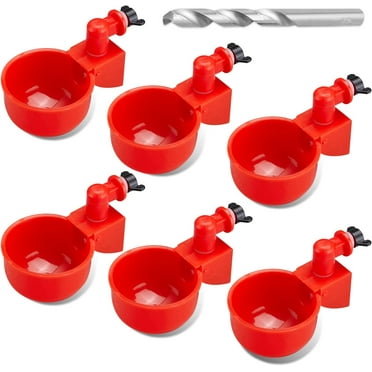 6 Pack HUART Plastic Chicken Waterer, with 1 Thread Drill