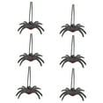 thumbnail image 1 of 6-Pack Halloween Spider Decoration with Flocking Web, Hanging Party Prop with Colorful Eyes, Indoor Outdoor Crawler Decor - C, 1 of 4