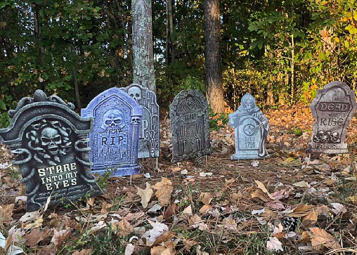 6 Pack Halloween Tombstone Yard Signs,Headstones with Stakes, Outdoor Props for Halloween Lawn