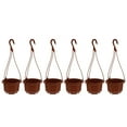 thumbnail image 1 of 6 Pack Hanging Macrame Plant Hangers with Indoor Flower Pots, 1 of 8