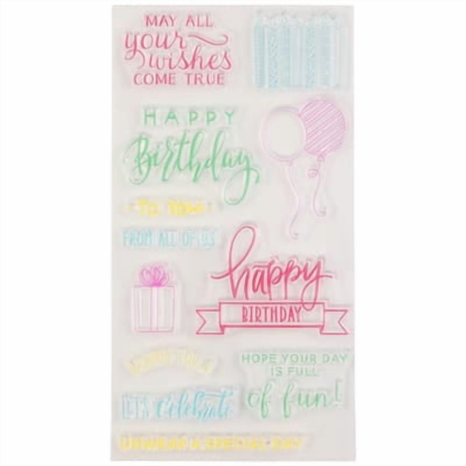 6 Pack: Happy Birthday Clear Stamp Set by Recollections - Walmart.com