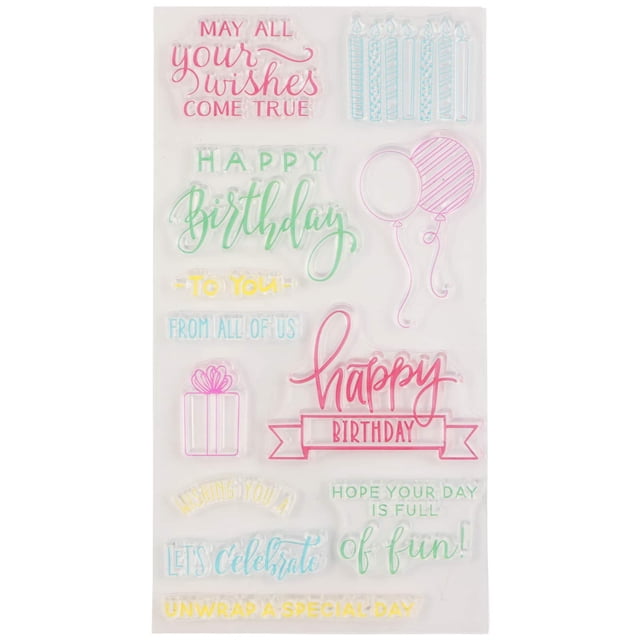6 Pack: Happy Birthday Clear Stamp Set by Recollections™ - Walmart.com