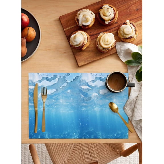 6 Pack Happy Valentine''s Day Placemats Heart Patterned Table Mats 12 x 18 Inch Wood Prints Heat Resistant Table Mats Non-Slip Washable Mats Decoration for Home Kitchen Dining Wedding Party