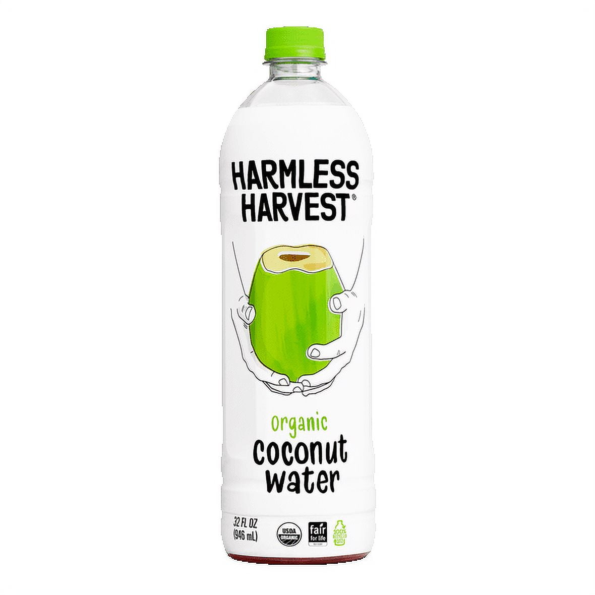 (6 Pack)Harmless Harvest, Organic Coconut Water, Original Flavor, 32 oz.