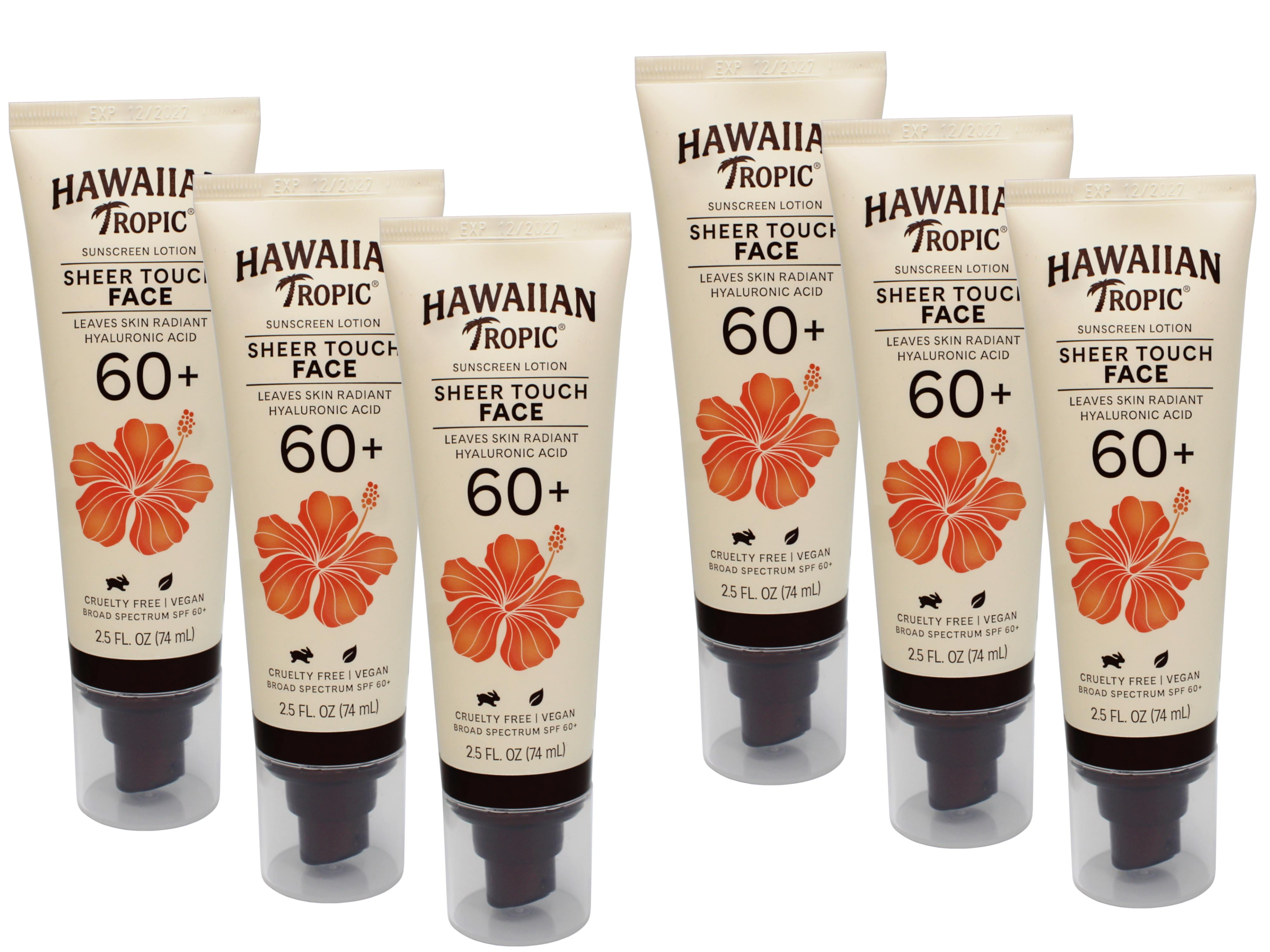 6 Pack - Hawaiian Tropic Sheer Touch Face Sunscreen Lotion SPF 60, 2.5 FL OZ