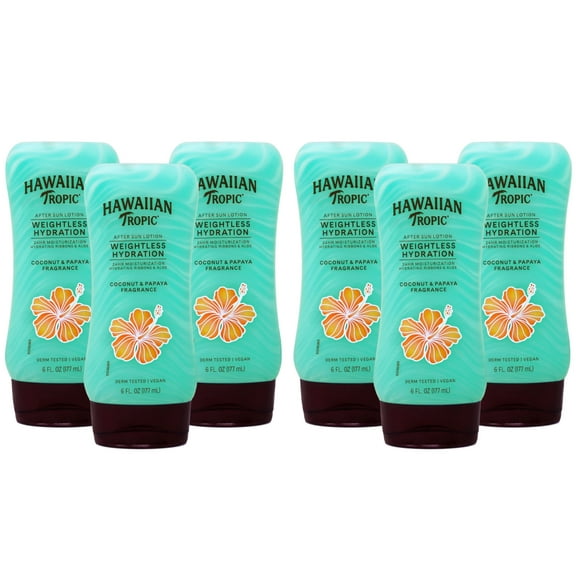 6 Pack Hawaiian Tropic Weightless Hydration After Sun Lotion, 6 Ounce