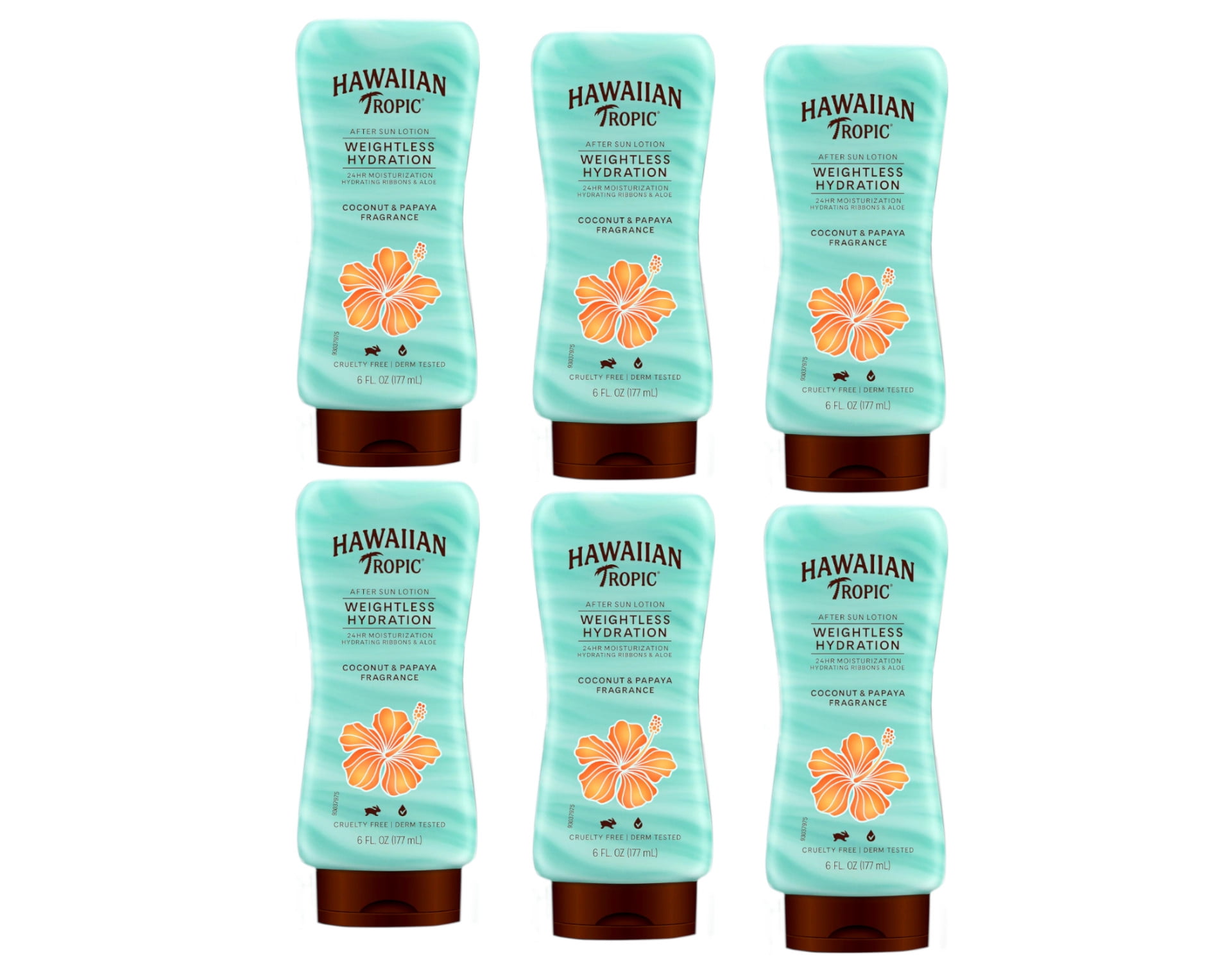 6 Pack Hawaiian Tropic Weightless Hydration After Sun Lotion, 6 Ounce