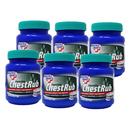 6 Pack - Health Smart Vaporizing Chest Rub, Soothing Relief for Cough & Congestion, 4 Ounce