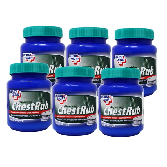 6 Pack - Health Smart Vaporizing Chest Rub, Soothing Relief for Cough & Congestion, 4 Ounce