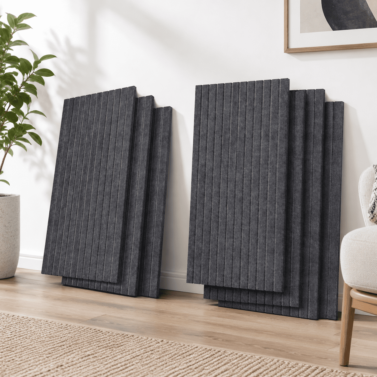 6 Pack Heather Grey Acoustic Panels 47.99 x 24.02 x 2.48 in Sound Proof ...