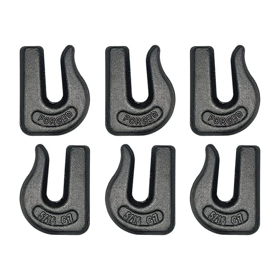 6 Pack Heavy Duty 5/16" Weld On Grab Hook, Grade 70 Clevis Chain Hook for Trailer, Truck, Rigging, Flatbed, Tractors, Loader Bucket, Tie Down (6)
