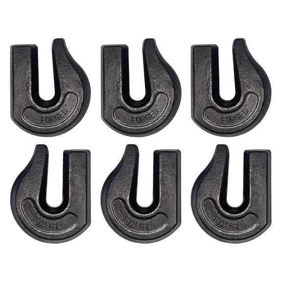 6 Pack Heavy Duty 5/8" Weld On Grab Hook, Grade 70 Clevis Chain Hook for Trailer, Truck, Rigging, Flatbed, Tractors, Loader Bucket, Tie Down (6)