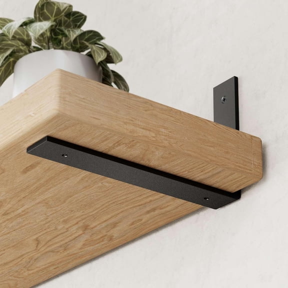 6-Pack Heavy Duty 6-Inch Black Shelf Brackets, L Shelf Bracket 6Inch for Floating Shelves, 1/5-Inch Thick