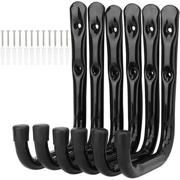 6 Pack Heavy Duty Garage Storage Hooks Wall Mounted Folding Chair/ Bicycle/ Tool Hanging Rack
