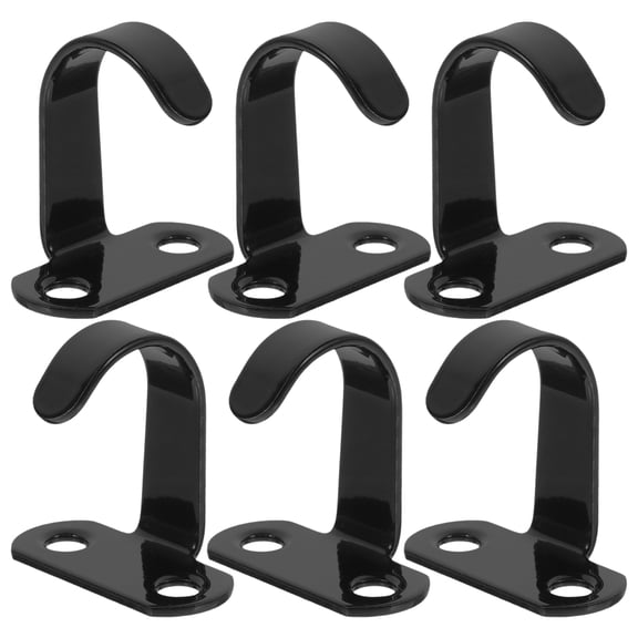 6-Pack Heavy Duty Iron Ceiling and Under Shelf Hooks, Screw Mounted Hangers for Bathroom, Kitchen, Cabinet Organization