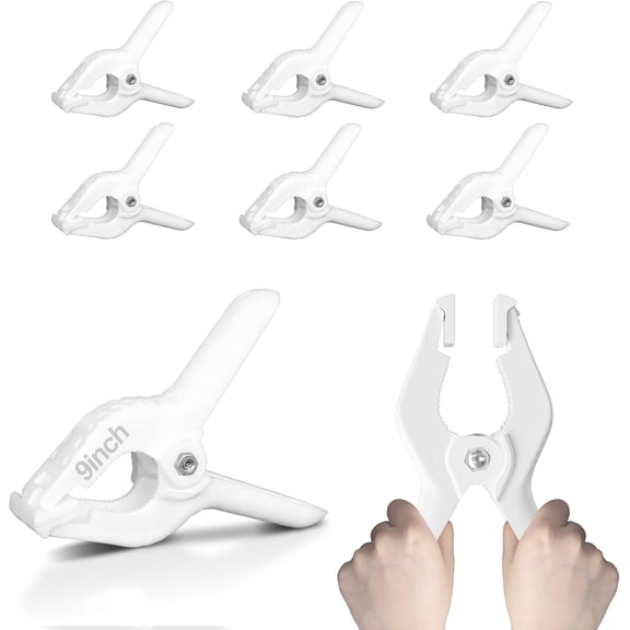 6 Pack Heavy Duty Muslin Spring Clamps, 4.5 inch Photo Booth Backdrop Clips for Photography Studio