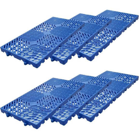 6 Pack Heavy Duty Plastic Pallets 11.8x23.6 In Stackable HDPE Storage Floor Pallets 2000 lbs Capacity Blue