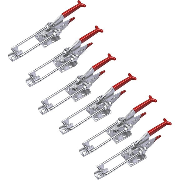 6 Pack Heavy Duty Toggle Clamp - Adjustable U Bolt Self-Lock Latch for Tire Carrier, 90 Degree Lock for Cam Sliding Door
