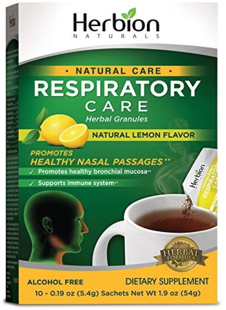 6 Pack - Herbion Natural Respiratory Care Herbal Granules, Natural Lemon Flavor,  10 ea