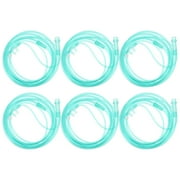 6 Pack High- Soft Nasal Oxygen Cannula, Green Tubing