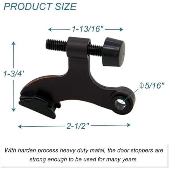 6 Pack Hinge Pin Oil Rubbed Bronze Door Stopper, Adjustable Heavy Duty Hinge Pin Door Stop with Oil Rubbed Bronze Rubber Bumper Tips