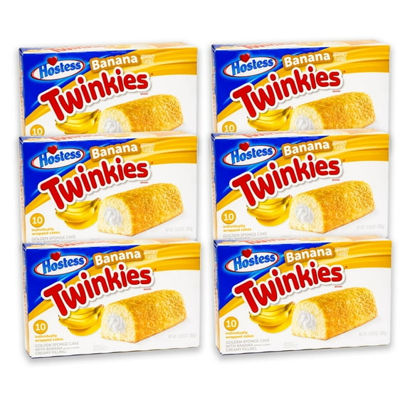 (6 Pack) Hostess Twinkies Snack Cake, Banana Flavor, 10 Count