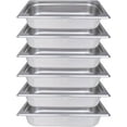 thumbnail image 1 of 6-Pack Hotel Pans 1/3 Size Steam Table Pan 2.5" Deep Hotel Pan Stainless Steel Pan for Party, Restaurant, Hotel, 1 of 15