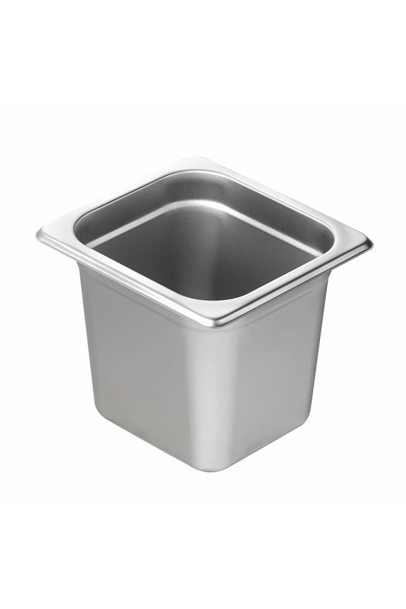 6 Pack Hotel Pans 1/6 Size - Stainless Steel Table Pans, 6 Inch Deep - Anti-Jam Restaurant Food Pans for Catering, Industrial & Scientific Use
