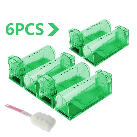 6 Pack Humane Mouse Trap Easy to Set Outdoor Mousetrap Catcher Non Killer Small Mole Capture Cage