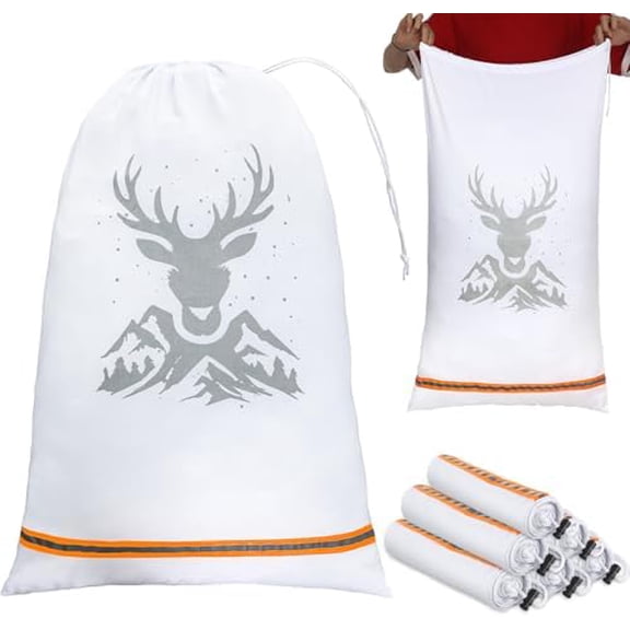 6 Pack Hunting Game Bags, 33x22 Inch,  Hunting Meat Bags with Reflective Strips, Heavy Duty, Reusable Washable & Breathable for , Caribou, Deer, Moose, Antelope, Duck$$Other