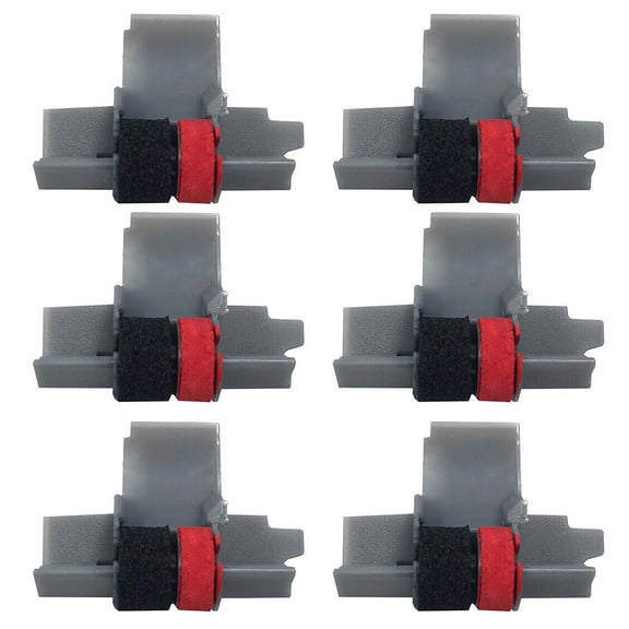 6 Pack IR-40T Black and Red Calculator Ink Rollers IR40T For Casio