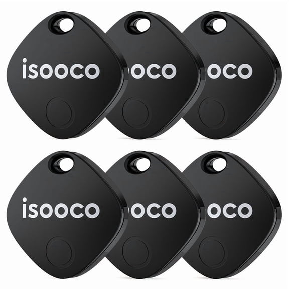 Bluetooth Tracker, Mini Smart Air Tracker Tags-6 Pcs, Key Finder and Item Locator Works with Apple Find My (iOS Only), With IP67 Waterproof, Tracker Tag for Keys/Luggage/Wallet, etc.